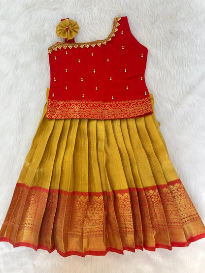 Ethnic Semi-Silk Paithani Lehenga Set