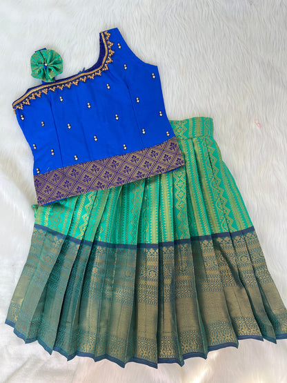 Ethnic Kids Semi-Silk Paithani Lehenga Set