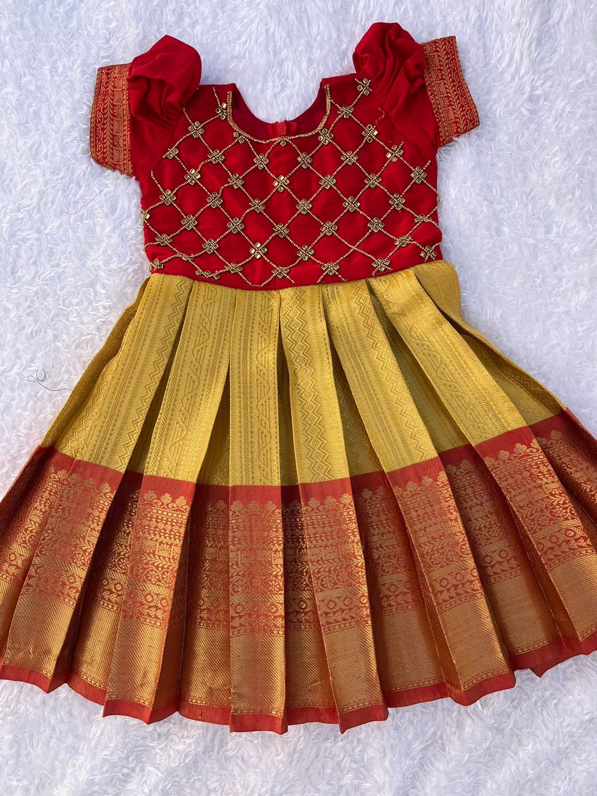 Traditional Semi-Silk Paithani Frocks