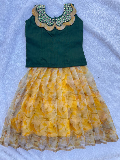 PRE ORDER : Little Princess Charm: Organza Frock with Hand Embroidery