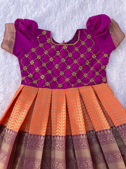 Traditional Semi-Silk Paithani Frocks