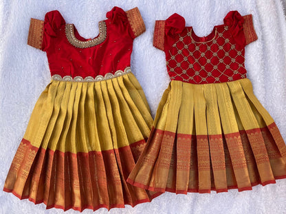 Traditional Semi-Silk Paithani Frocks