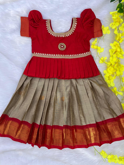 Traditional Semi-Silk Pongal Festival Lehenga