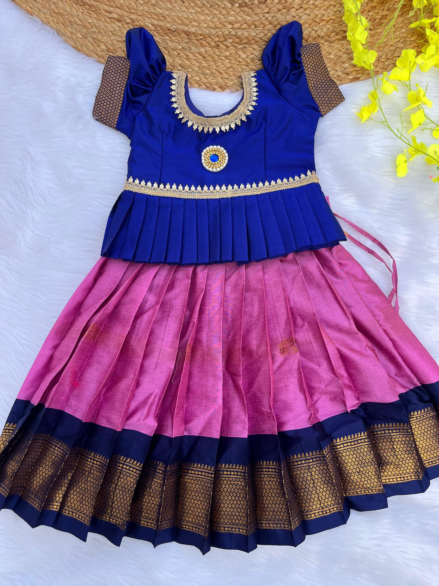 Traditional Semi-Silk Pongal Festival Lehenga