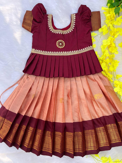 Traditional Semi-Silk Pongal Festival Lehenga