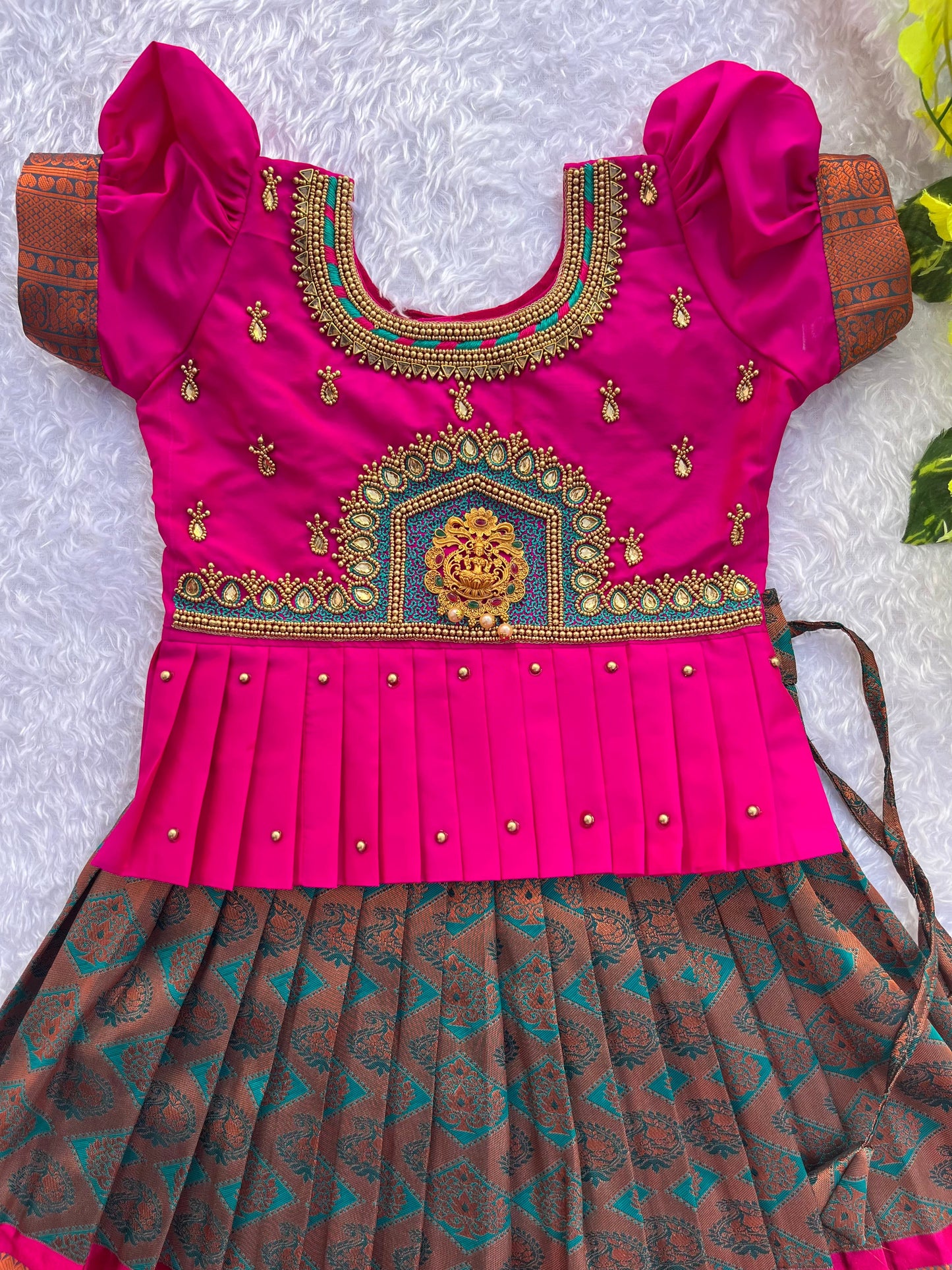 PRE ORDER : Premium Jewel-Toned Ethnic Dress with Aari Work