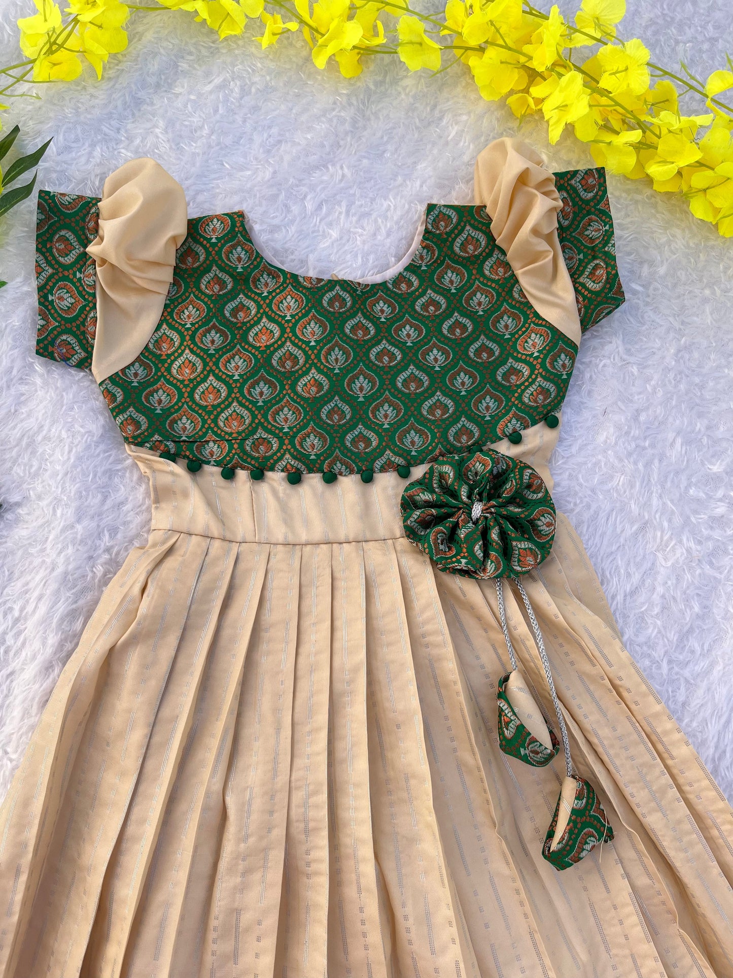 Latte Bliss: Affordable Cotton Frock with Unique Design