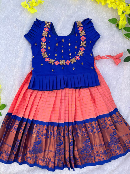 PRE ORDER : Luxurious Festive Kids' Lehenga with Exquisite Golden Embellishments