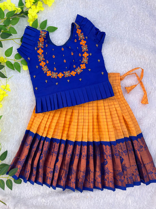 PRE ORDER : Luxurious Festive Kids' Lehenga with Exquisite Golden Embellishments