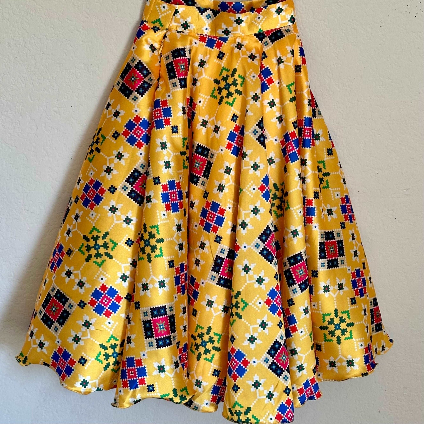 Chinnon Crop Top with Semi Patola Skirt | 3-4 Yrs - Kalas Couture