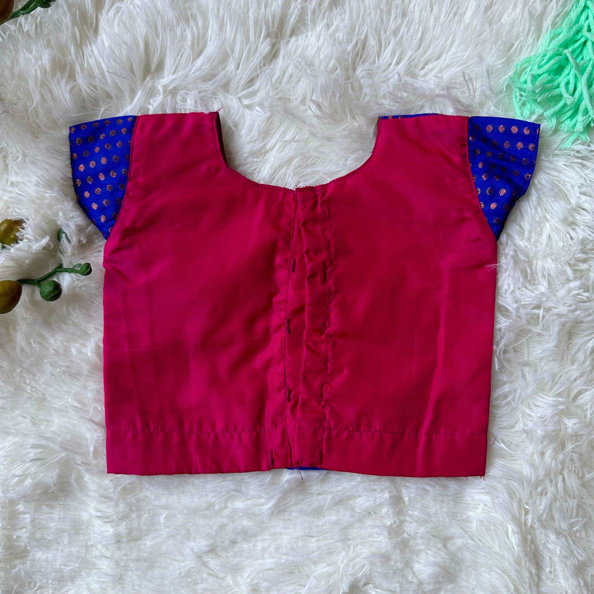 Simple Royal Blue & Pink Lehenga | 6-12 Months - Kalas Couture