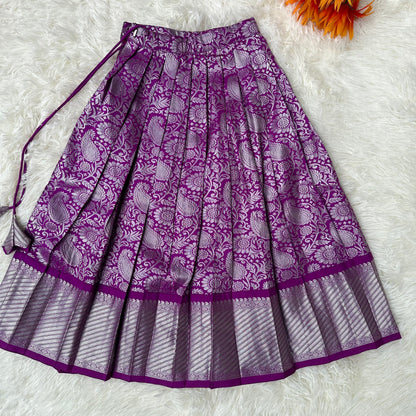 Regal Semi Silk Duo: Purple Skirt & Yellow Balloon Sleeve Top