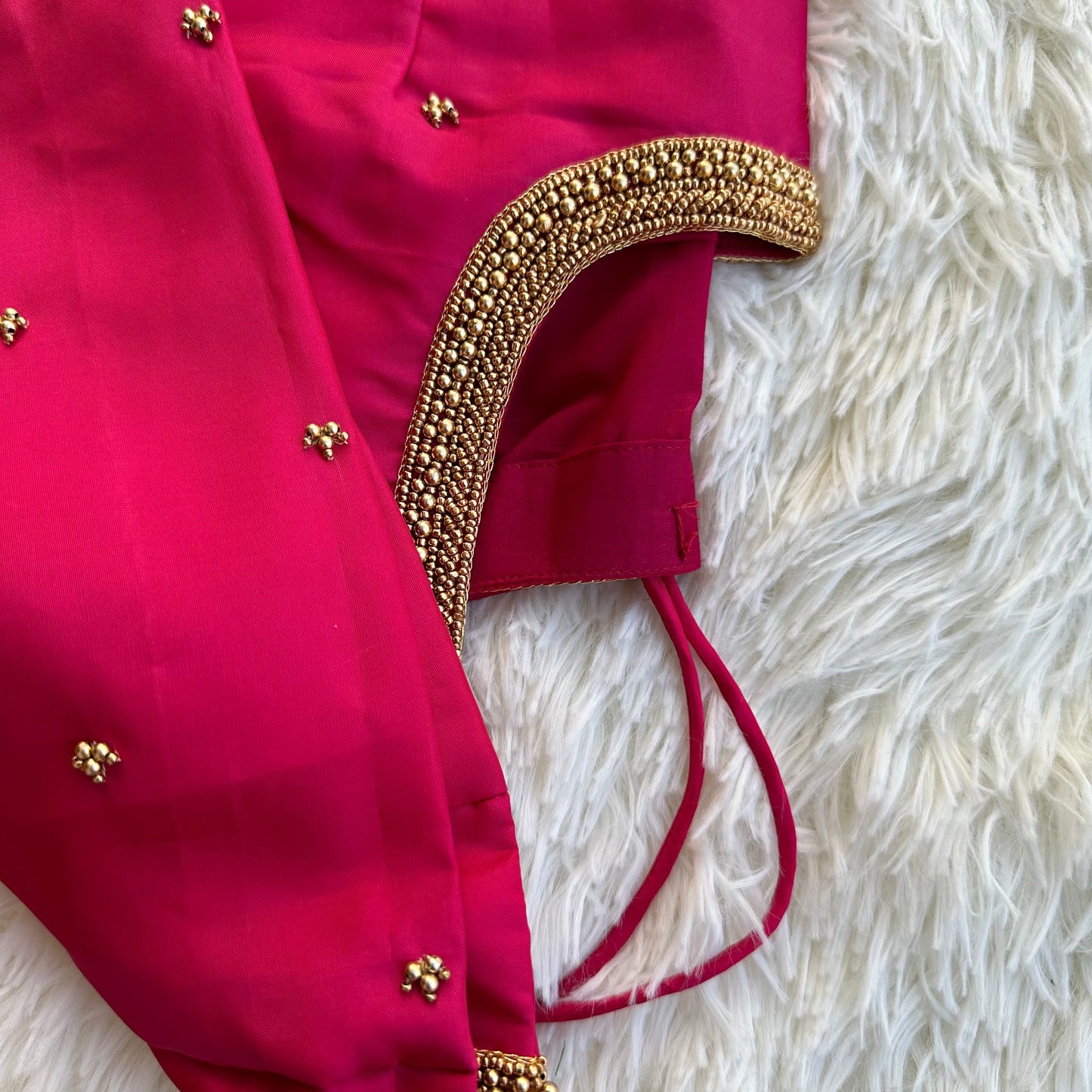 Elevate Your Style: Handloom Aari Work Pink Blouse
