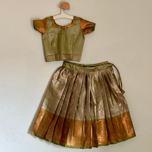 Cute and Cultural Katan Silk Lehenga | 2-3 Yrs - Kalas Couture